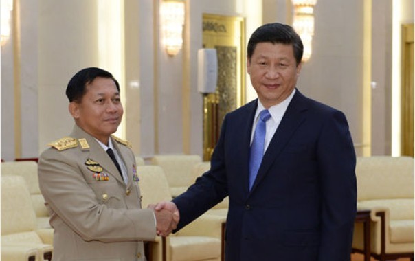 習(xí)近平會見緬甸國防軍總司令敏昂萊