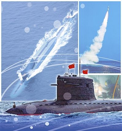 中國(guó)攻擊核潛艇和彈道導(dǎo)彈核潛艇畫面