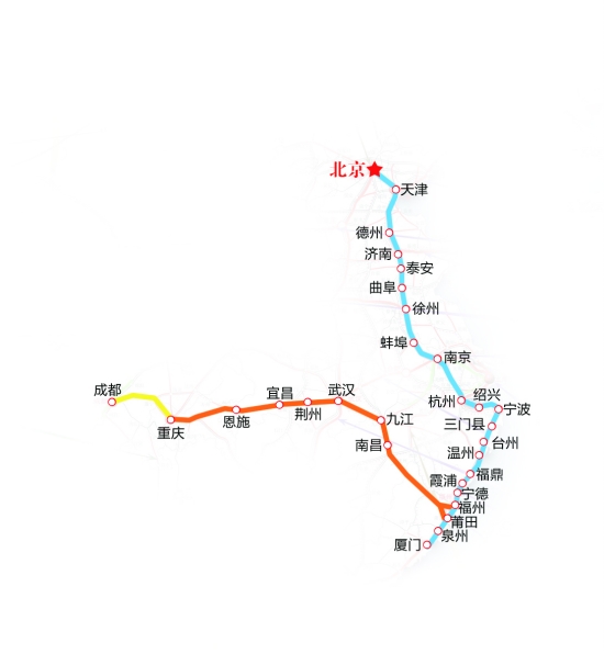 泉州到北京南動(dòng)車路線和沿途站點(diǎn)