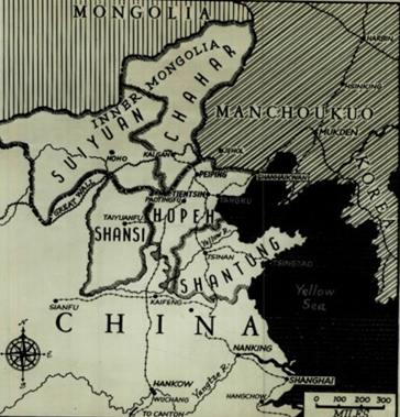 1937年，中國北京及周邊地圖。